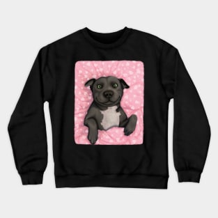 Grey pittie Valentine - illustrated dog portrait Crewneck Sweatshirt